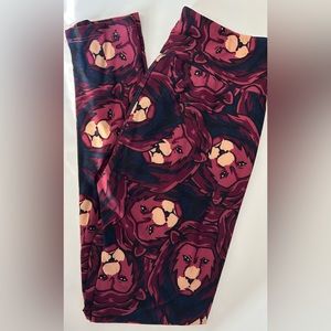 VINTAGE LuLaRoe Lions Navy and Purple OS Leggings